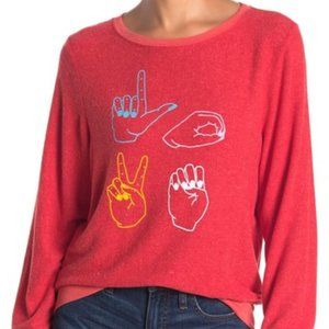 Wildfox LOVE Sign Language Sweatshirt